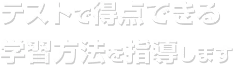 テストで得点できる学習方法を指導します