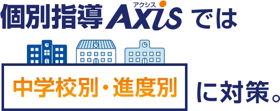 個別指導Axisでは中学校別・進度別に対策。