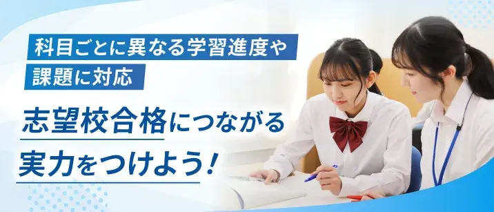 科目ごとに異なる学習進度や課題に対応。志望校合格につながる実力をつけよう!